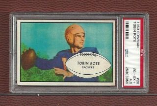 1953 Bowman 28 Tobin Rote Vg - Ex,  4.  5: Qb,  Green Bay Packers,  Rice University