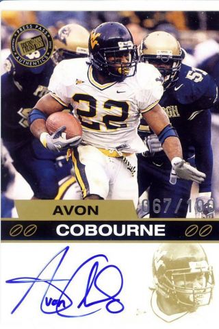 Avon Cobourne Rc Rookie Draft Auto Autograph West Virginia Wvu College /100 03