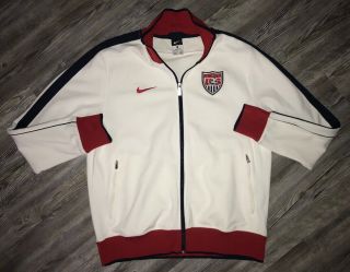 Men’s Nike Usa United States Soccer Team Track Jacket Size Large White
