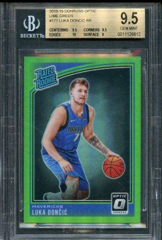 2018 - 19 Optic Rated Rookie Luka Doncic Lime Green Prizm 110/149 Bgs 9.  5 Gem
