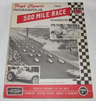 Vintage 1960 Indy 500 Yearbook Floyd Clymer 