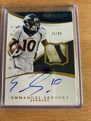 2016 Emmanuel Sanders Auto Patch Panini Immaculate /99 Broncos Dirty