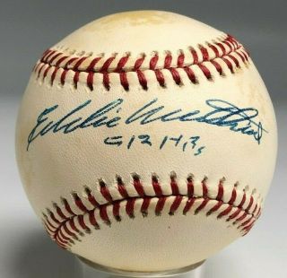 Ed Eddie Mathews Signed Baseball Autograph Auto Psa/dna Braves Hof