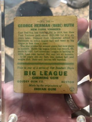 1933 Goudy Babe Ruth Good Shape 4