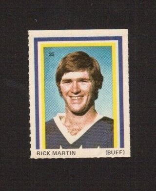 Rick Martin 35 Buffalo Sabres 1972 - 73 Eddie Sargent Hockey Sticker Stamp