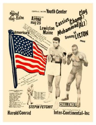 Muhammad Ali Vs Sonny Liston - Large Poster - 1965 Heavyweight Boxing Fight