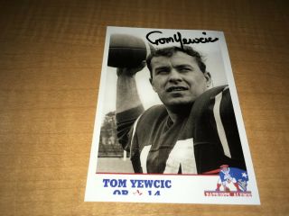 Tom Yewcic Boston Patriots Signed 3 1/2 " X 5 " Photo W/our