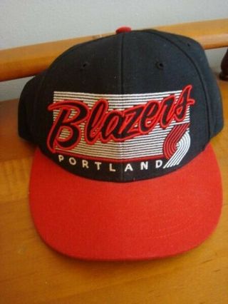 Vintage Portland Trail Blazers Snapback Hat Script