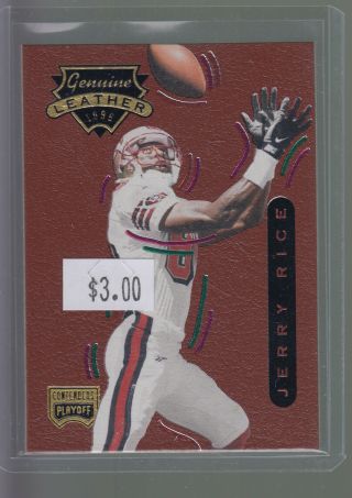 1996 Playoff Contenders Leather 57 Jerry Rice Sf 49ers Hof