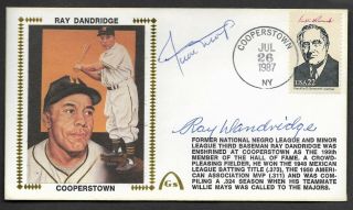 Willie Mays & Ray Dandridge Hall Of Fame Signed Gateway Stamp Envelope Postmark
