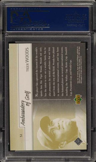 2001 SP Authentic Preview Red Tiger Woods ROOKIE RC /50 51 PSA 8 NM - MT (PWCC) 2