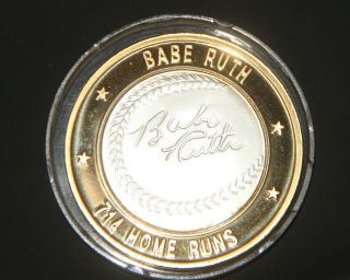 Babe Ruth Collectors Series Coin, .  999 Silver,  Uncirculated