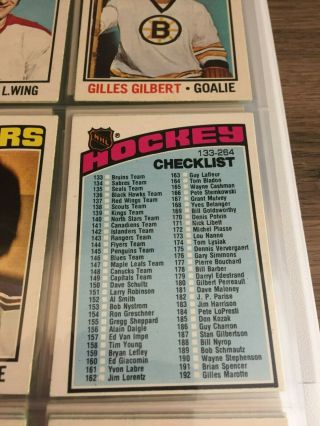1976 77 OPC O - Pee - Chee Complete set 396 cards Ex - Mt,  Trottier Williams Rookie 5