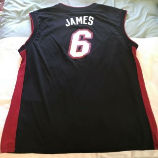 Lebron James Adidas Swingman Men’s Nba Jersey Miami Heat Black Sz Xxl 2xl