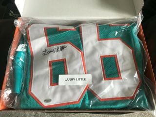 Larry Little Hall Of Fame Miami Dolphins Signed Autograph Jersey Leaf