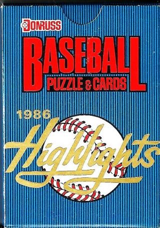 1986 Donruss 56 - Card Baseball Highlights Factory Set Bo Jackson George Brett