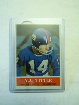 Vintage Nfl Ny Giants Y.  A.  Tittle 1964 Philadelphia Trading Card 124 Ya