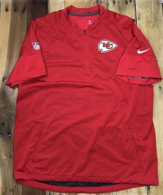 Nike Nfl On Field Vented Kansas City Chiefs Red 1/4 Zip Pullover Xl Xlarge