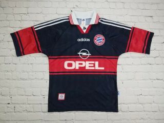 Bayern Munich Home Football Shirt 1997 - 1998 Jersey Adidas Opel Vintage Sz Small