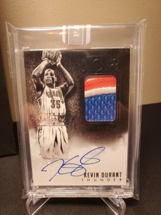 2014 - 15 Noir Kevin Durant Game Prime Patch Auto White Box 1 Of 1 Thunder Sp