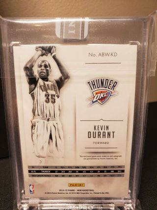 2014 - 15 Noir Kevin Durant Game Prime Patch Auto White Box 1 of 1 Thunder SP 2