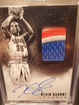 2014 - 15 Noir Kevin Durant Game Prime Patch Auto White Box 1 of 1 Thunder SP 3