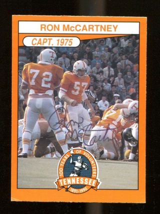 Ron Mccartney Signed 1990 Tennessee Vols Football Card Autographed 41898
