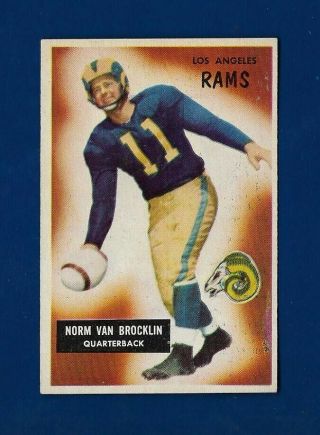 1955 Bowman 32 Norm Van Brocklin (hof) (nm) Los Angeles Rams - Eagles