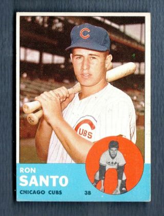 Ron Santo 1963 Topps Chicago Cubs Card 252 Ex - Ex - Mt