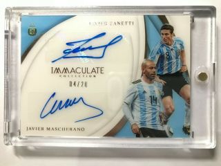 2018 - 19 Panini Immaculate Dual Autograph Javier Mascherano/javier Zanetti 04/20