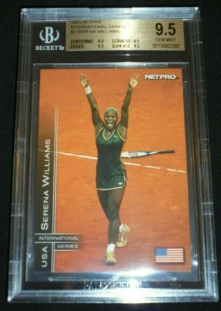 2003 Netpro International Serena Williams Rookie Card Rc Bgs 9.  5 Gem Pop 11