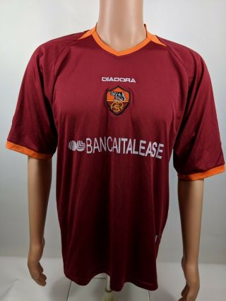 Rare As Roma Diadora Football Shirt Home 2005/2006 Italy Soccer 8 Jersey Size L?