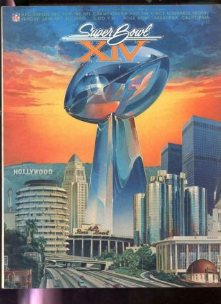 1979 1980 Bowl Xiv 14 Program Pittsburgh Steelers Los Angeles Rams Game