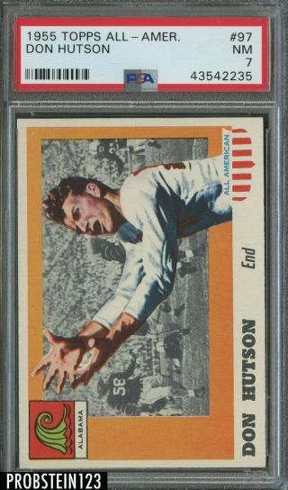 1955 Topps All American Football 97 Don Hutson Rc Rookie Hof Sp Psa 7 Nm