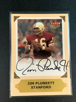 2001 Fleer Ultra College Auto Autograph Signature Jim Plunkett Stanford Greats
