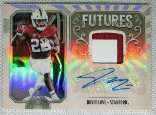 2019 Panini Legacy Bryce Love Rpa " Rookie 2 Color Patch Auto " Redskins Futures