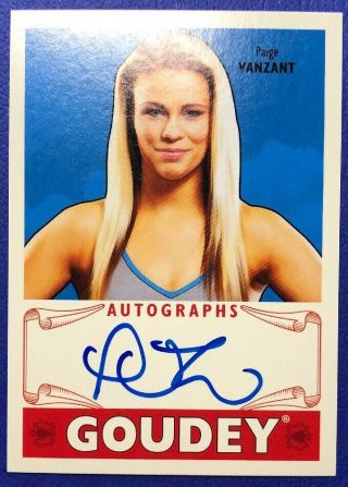 Paige Vanzant 2016 Upper Deck Goodwin Champions Rc Rookie Auto Goudey Royalty