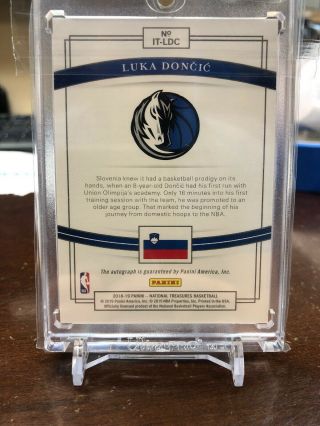 2018 - 19 National Treasures Basketball Luka Doncic International Auto ’d 4/99 2