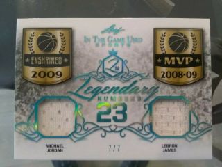 2019 Itg Legendary Numbers Michael Jordan And Lebron James Game Jersey 7/7