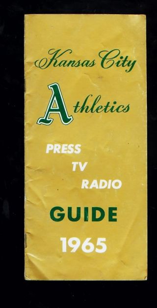 1965 Kansas City Athletics Baseball Media Guide