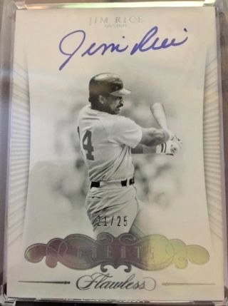 2018 Panini Flawless Baseball Jim Rice 21/25 Greats Autograph Boston Red Sox