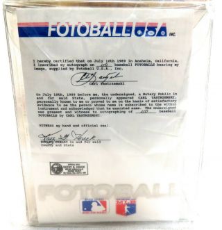 Autographed Carl Yastrzemski Fotoball Baseball MLB All Star Game w/COABoston 3