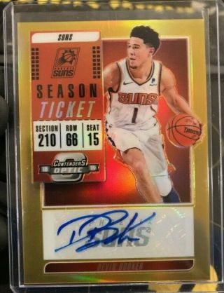 Devin Booker 2018 - 19 Contenders Optic Auto " Gold Prizm " Ssp Card 06/10