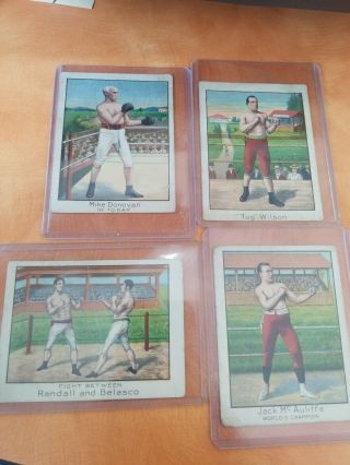 1910 T220 Mecca Cigarettes Boxing Cards Set Of 4