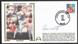 Ramon Martinez No Hitter Signed Gateway Stamp Envelope Los Angeles Postmark