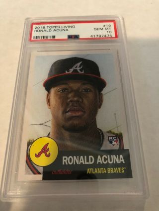 Braves Star 2018 Topps Living Set Ronald Acuna 19 Rookie Card Psa 10 Gem