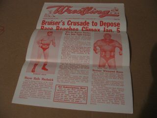 Vintage Dec.  30,  1978 St.  Louis Wrestling Club Newsletter W/race Bruiser Dibiase