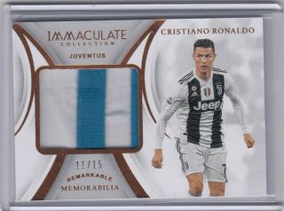Panini Immaculate Soccer Christiano Ronaldo 11/15 Remarkable Patch Card Juventus