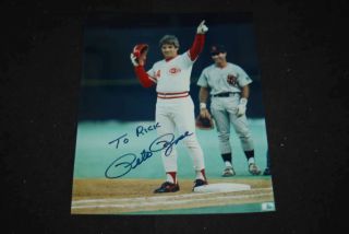 Pete Rose Signed Auto Autograph 8x10 Photograph " To Rick " Cincinnati Reds Ao695