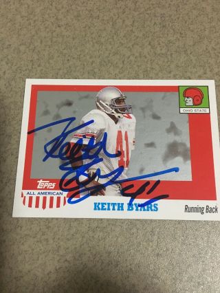 Keith Byars Signed Autograph Auto 2005 Topps All American Card